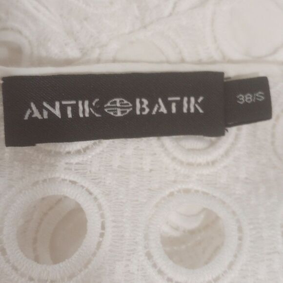 Anthropologie Antik Batik White Eyelet Flutter Sleeve Midi / Maxi Dress - 38 / S - Picture 11 of 14